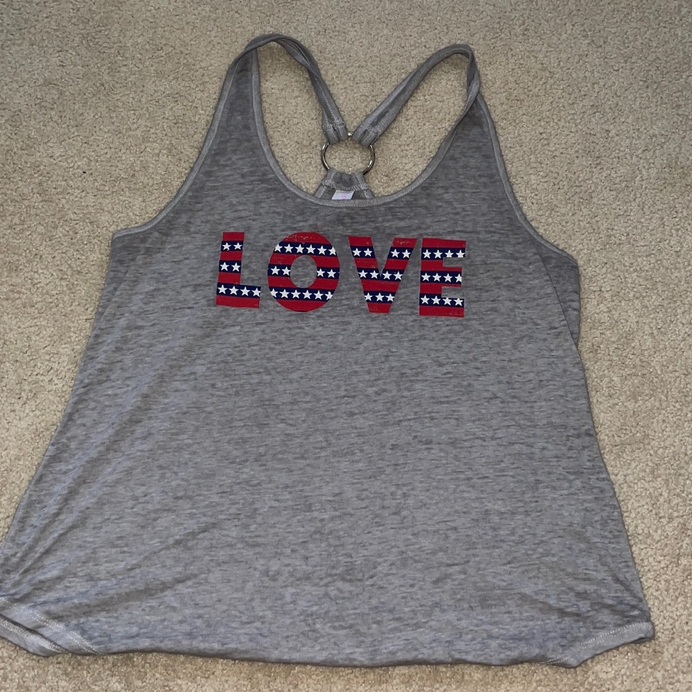 Grey “LOVE” tank top